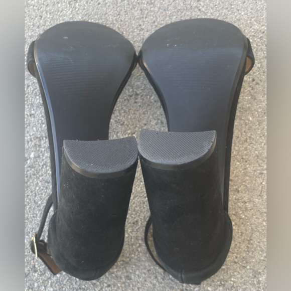 STEVE MADDEN CARRSON ANKLE STRAP BLACK HEELED SANDALS SIZE 7 UPPER LEATHER - Picture 5 of 8